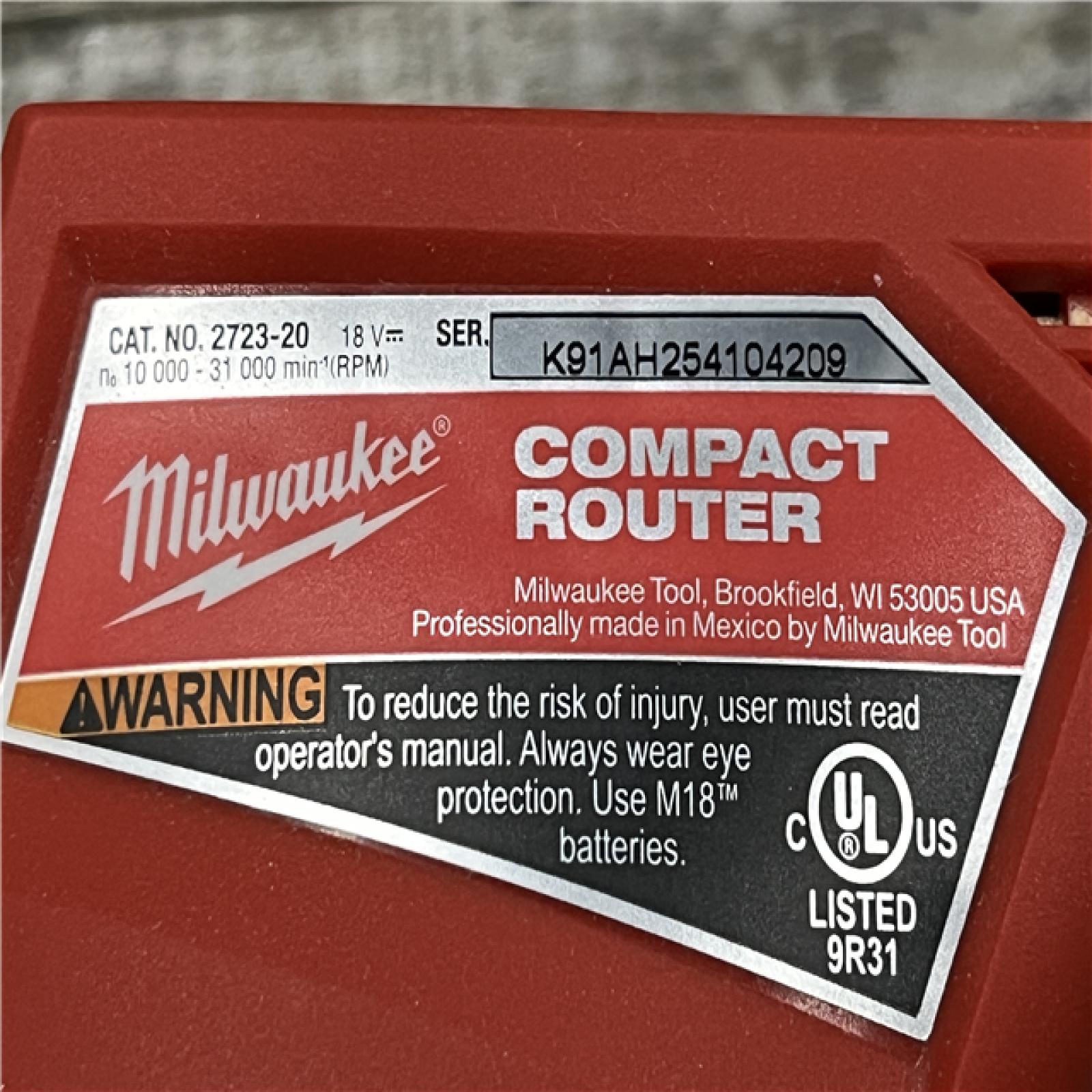 AS-IS Milwaukee FUEL 18V Lithium-Ion Brushless Cordless Compact Router (Tool-Only)
