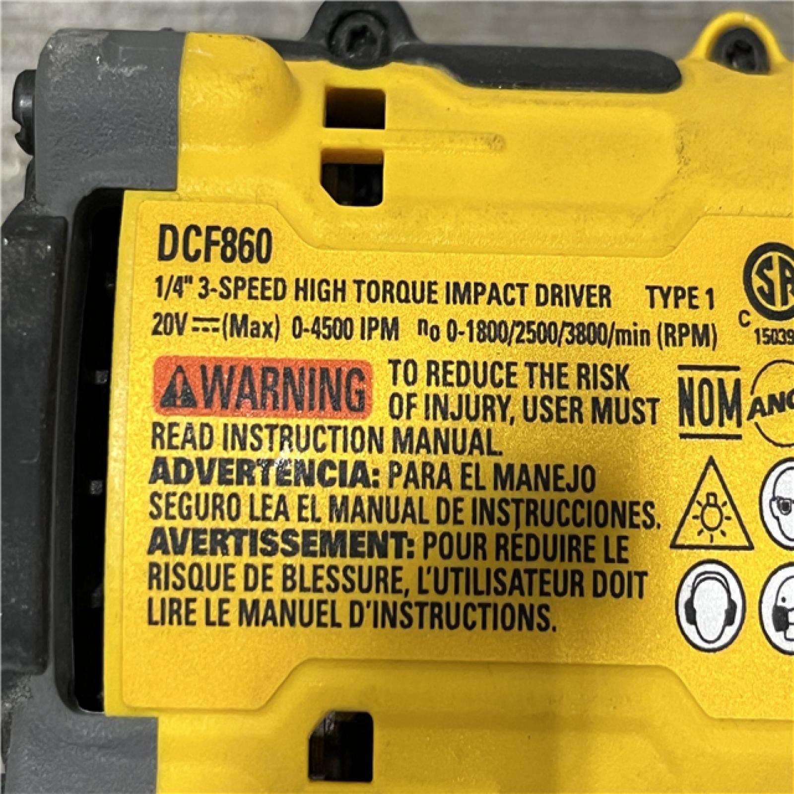 AS-IS DEWALT 20V MAX XR Lithium-Ion Brushless Cordless 3-Speed High Torque 1/4 in. Impact Driver Kit