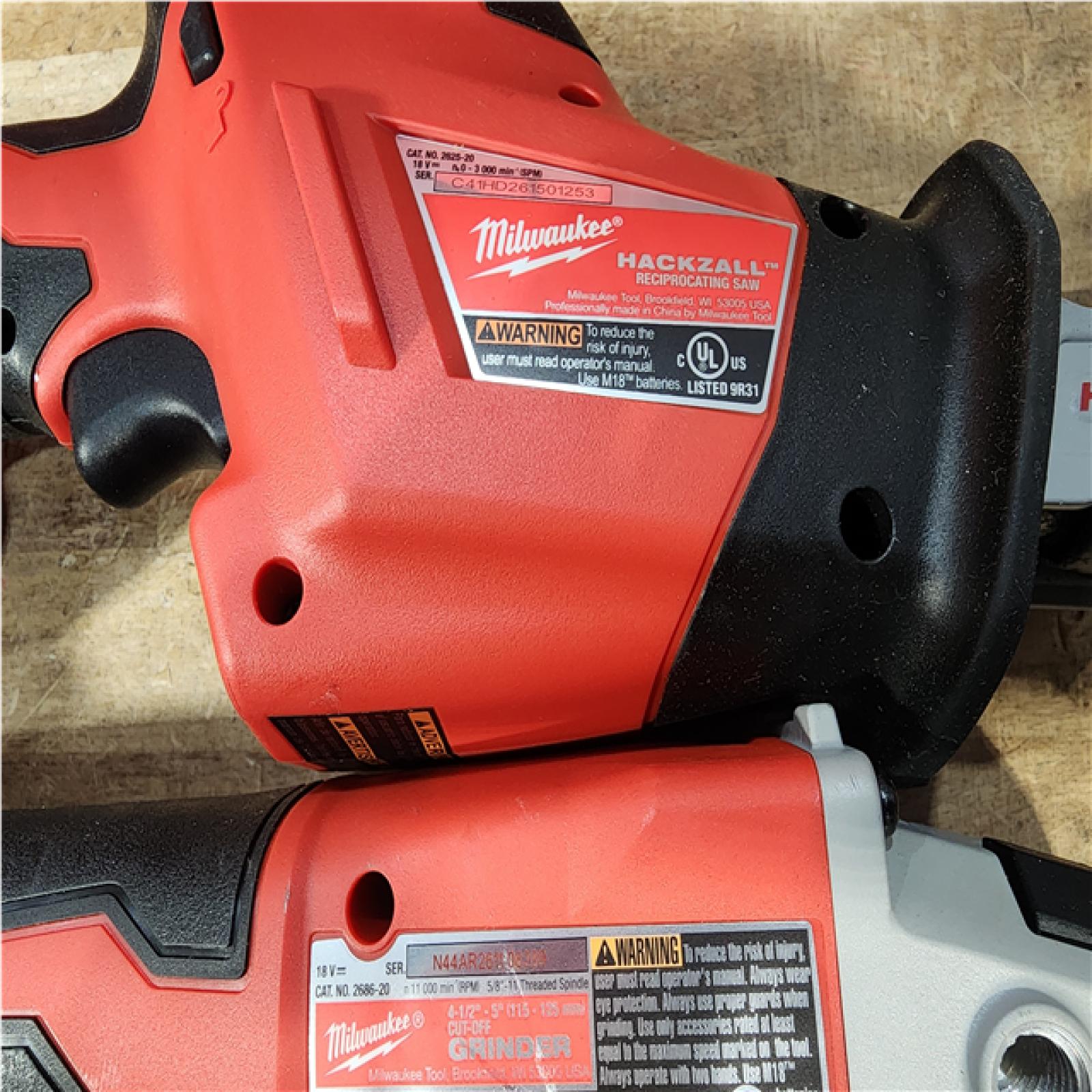 Houston Location AS-IS Milwaukee Circular Saw and Grinder and Hackzall and Battery and Charger