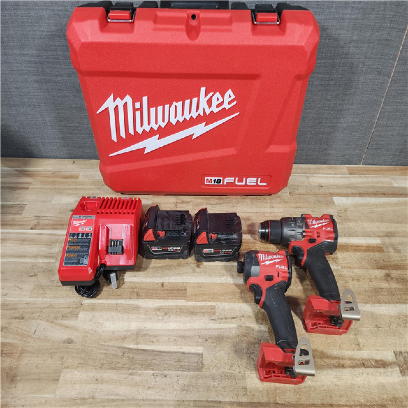 HOUSTON LOCATION - AS - IS Milwaukee FUEL 18V Lithium-Ion Brushless Cordless Hammer Drill and Impact Driver Combo Kit