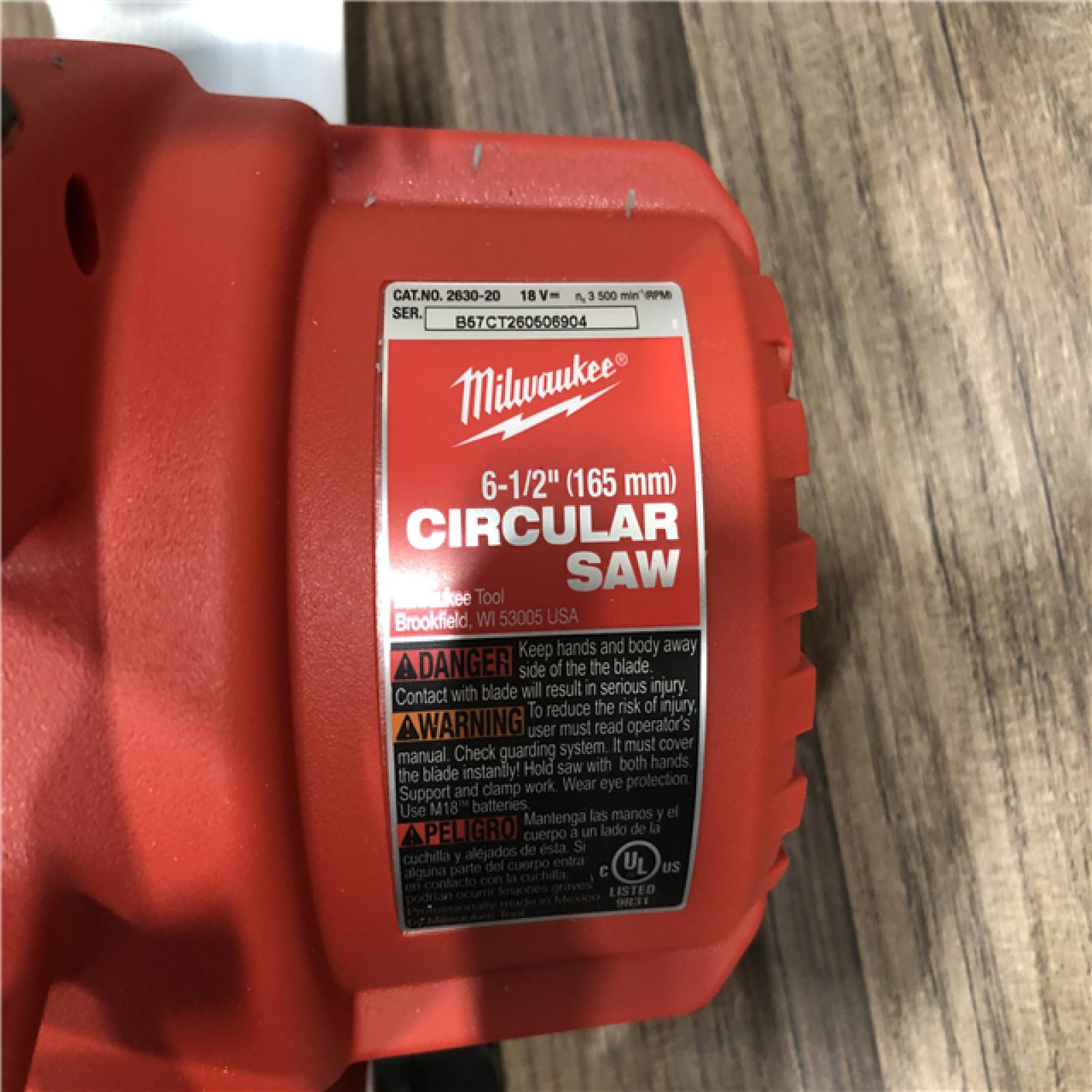 AS-IS Milwaukee 18V Lithium-Ion Cordless 6-1/2 in. Circular Saw (Tool-Only)