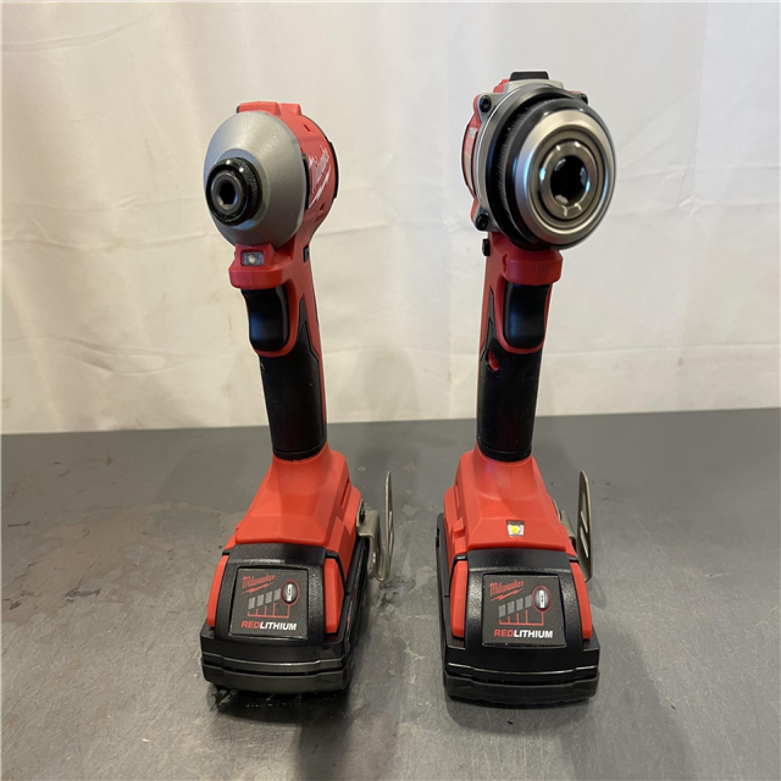 AS-IS - Milwaukee M18 18V Lithium-Ion Brushless Cordless Compact Drill/Impact Combo Kit