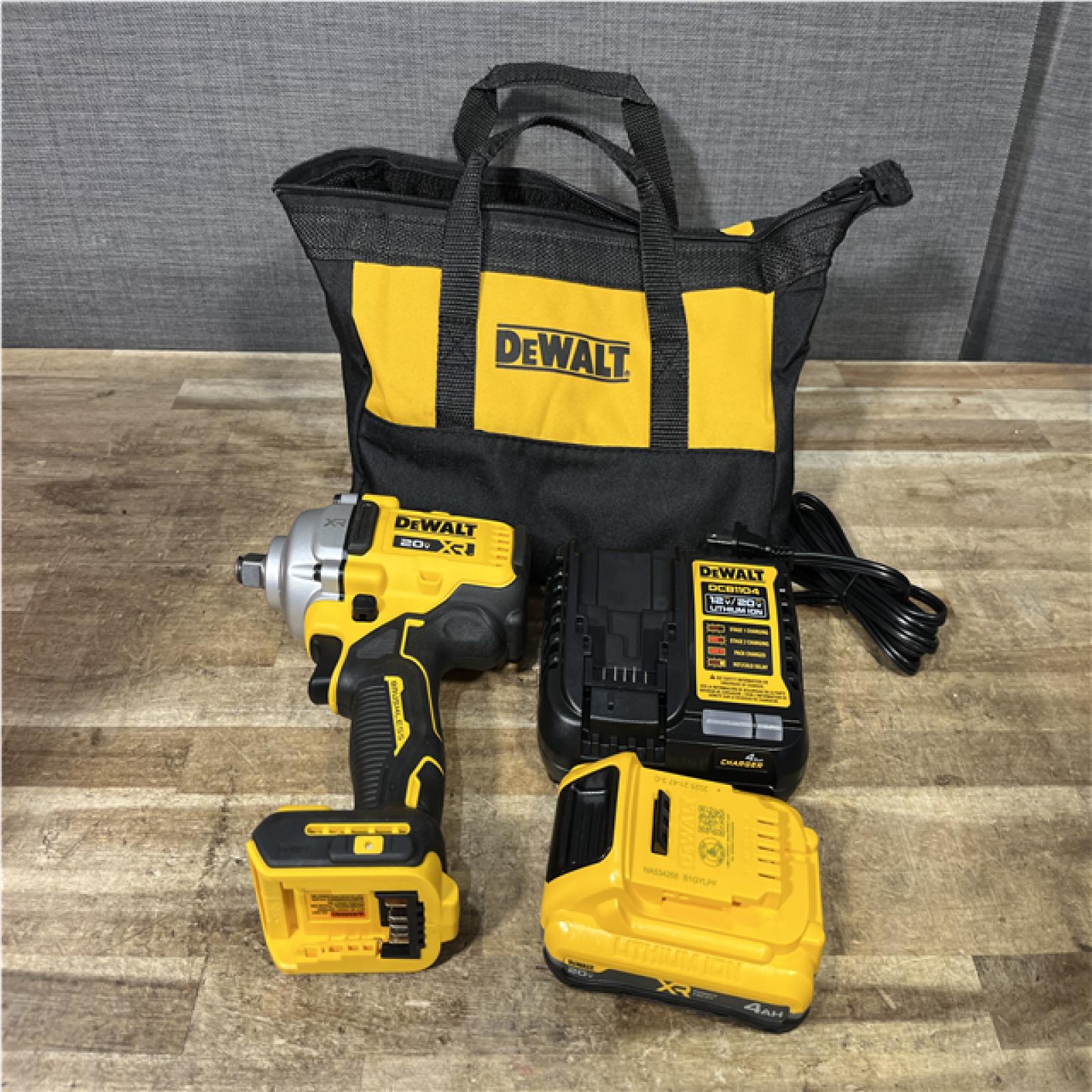 Houston Location AS-IS DEWALT 20V MAX XR Lithium-Ion Cordless Brushless 1/2 in. Impact Wrench Kit