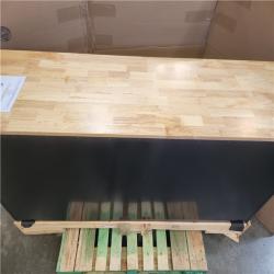 Phoenix NEW Husky Standard Duty 72 in. W x 20 in. D 10-Drawer Gloss Black Mobile Workbench Cabinet with Solid Wood Top