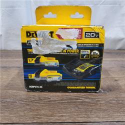 AS-IS DeWalt 20V MAX POWERSTACK DCBP315-2C Lithium-Ion 1.7Ah and 5Ah Battery and Charger Starter Kit 3 Pc