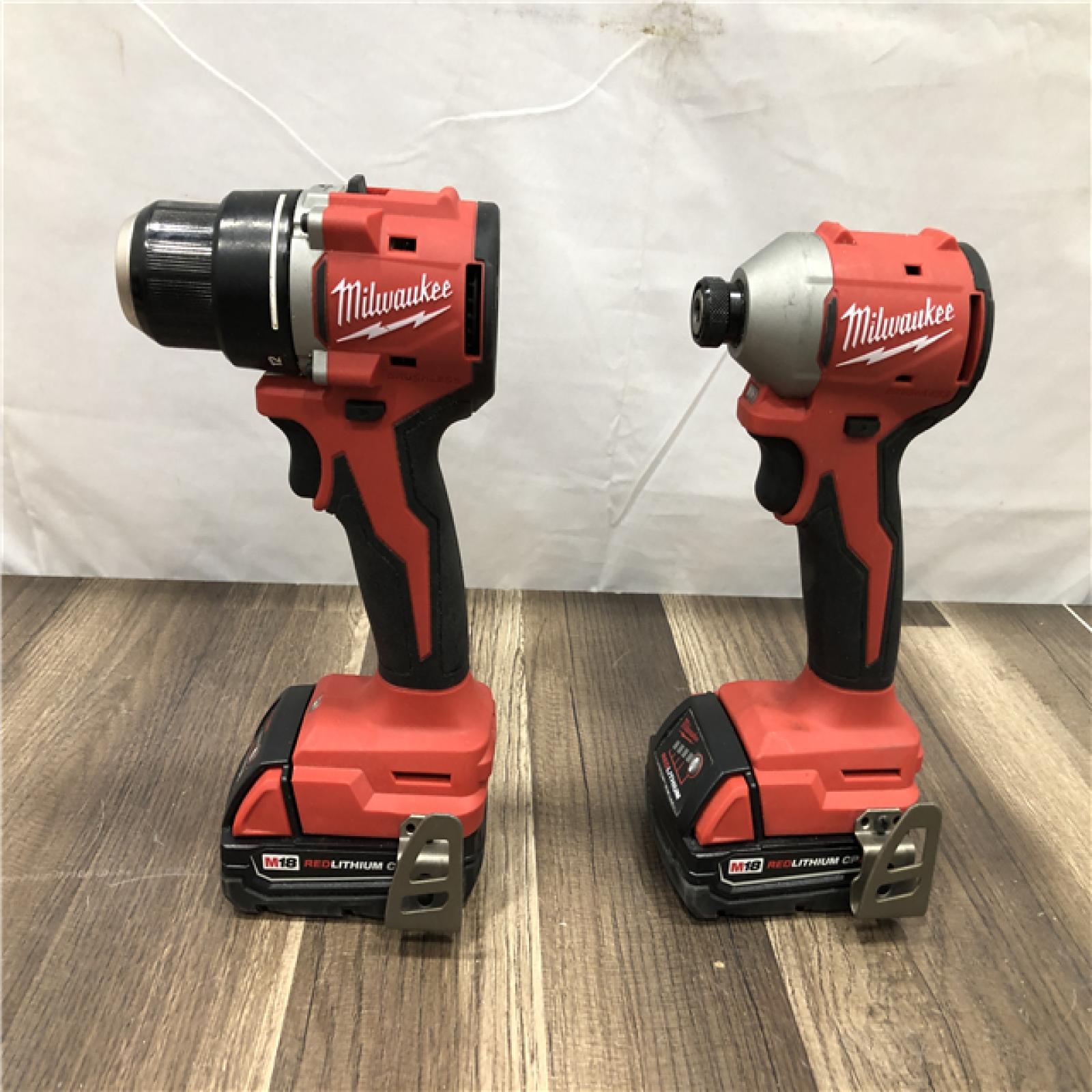 AS-IS Milwaukee 18V Lithium-Ion Brushless Cordless Compact Drill/Impact Combo Kit