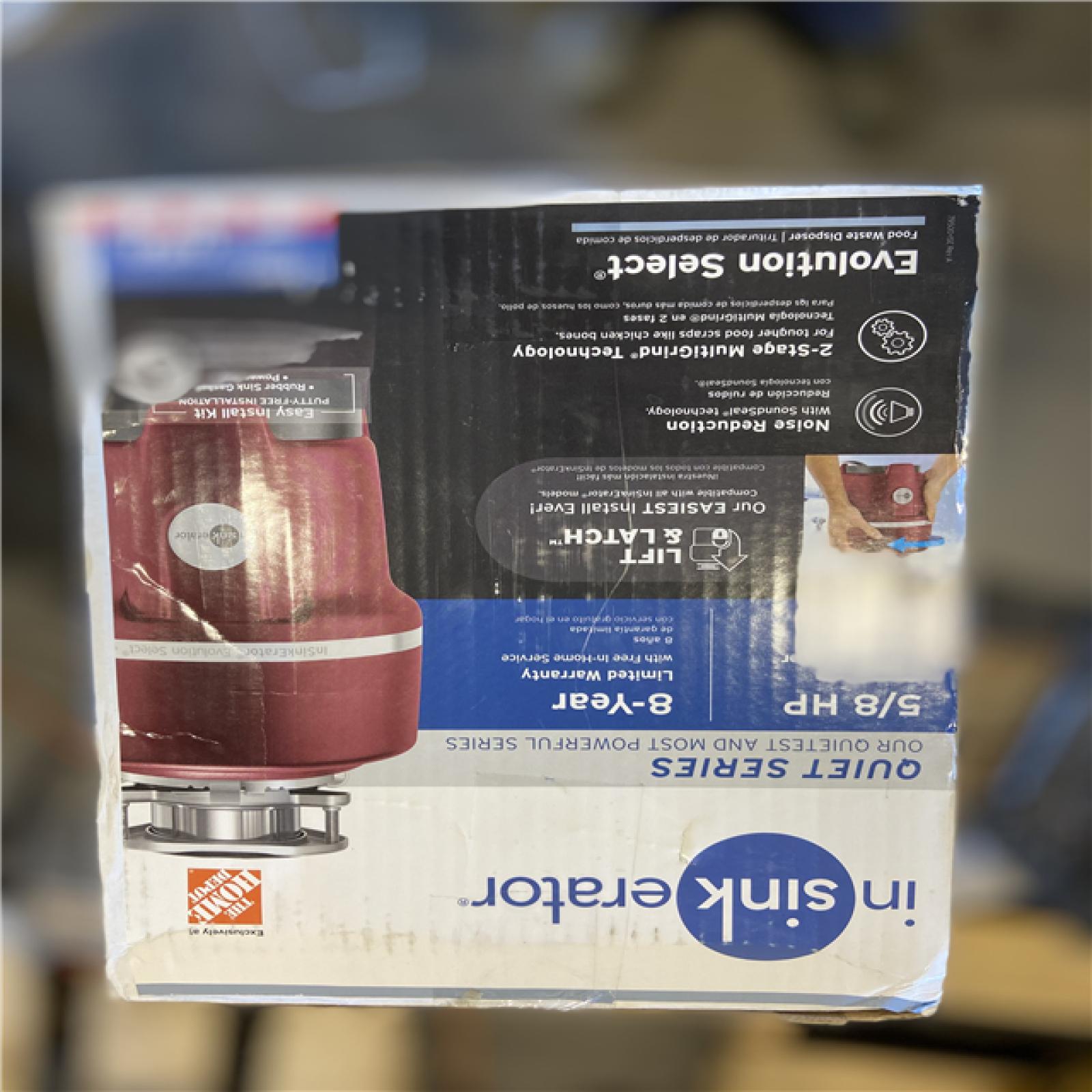 NEW! - InSinkErator Evolution Select Lift and Latch Quiet Series 5/8 HP Continuous Feed Garbage Disposal with Power Cord Kit