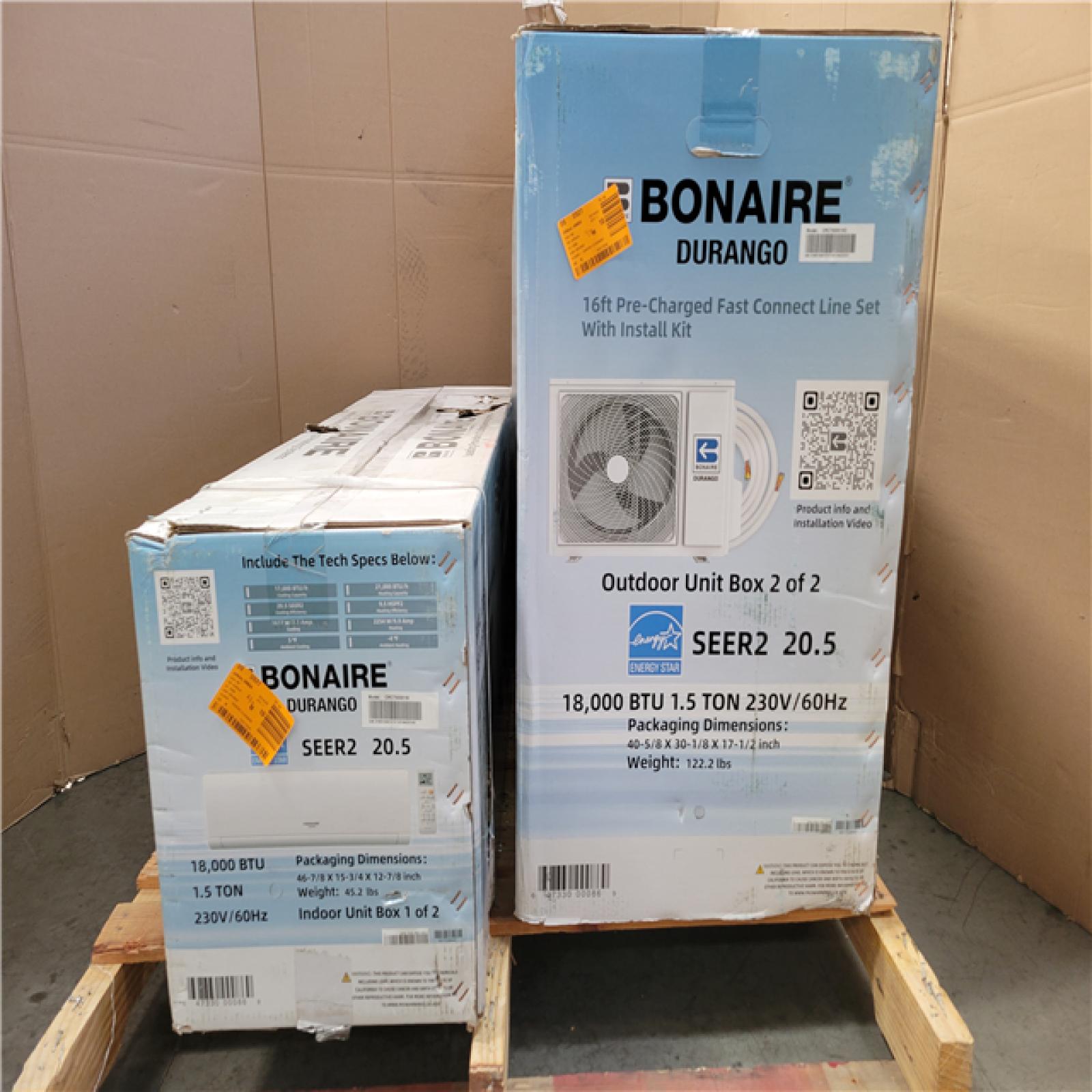 California NEW Bonaire Durango Split Air Conditioner (Damaged Boxes)