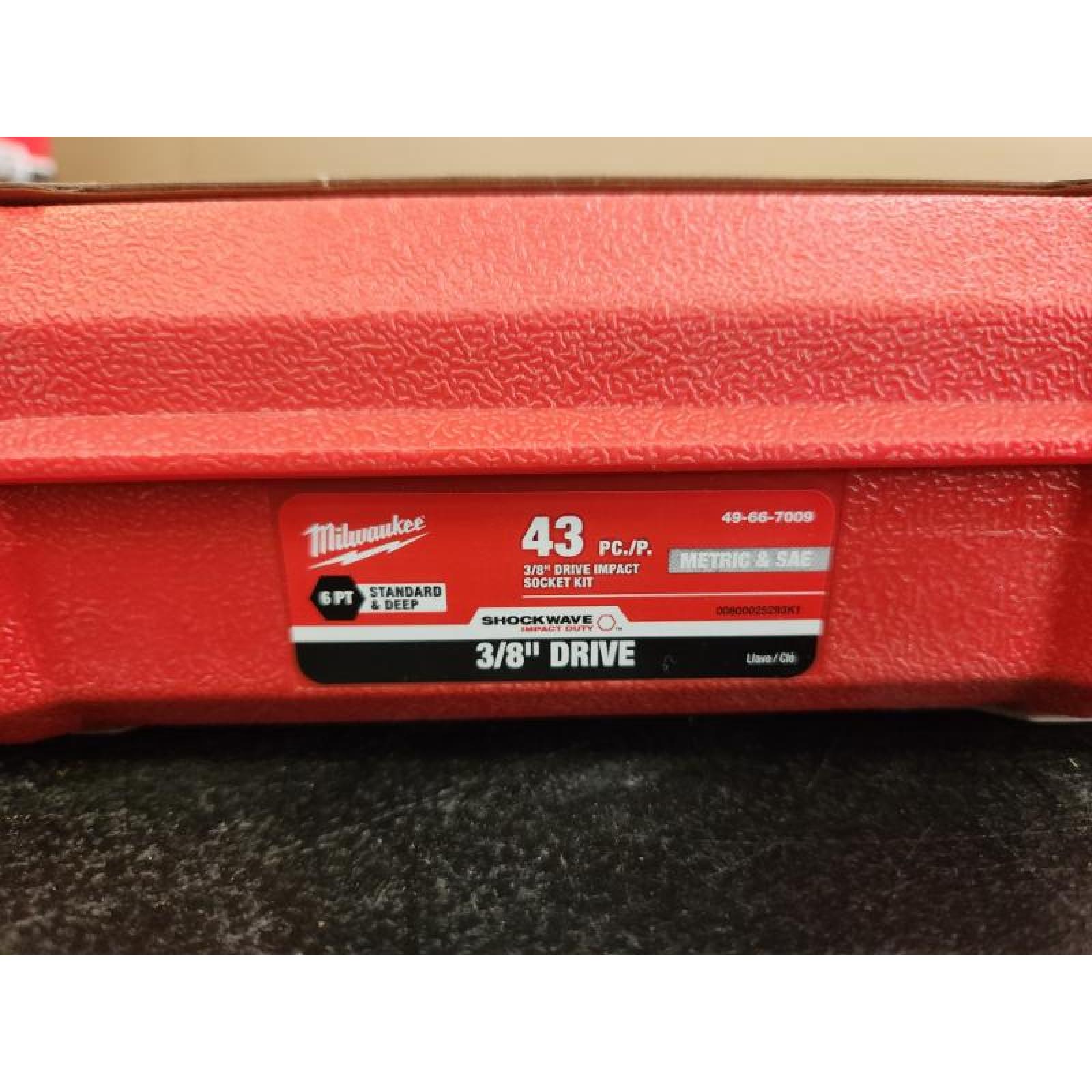 Phoenix NEW Milwaukee SHOCKWAVE 3/8 in. Drive SAE and Metric 6 Point Impact Socket Set (43-Piece) (SEALED)