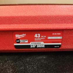 Phoenix NEW Milwaukee SHOCKWAVE 3/8 in. Drive SAE and Metric 6 Point Impact Socket Set (43-Piece) (SEALED)