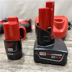 AS-IS Milwaukee FUEL 12-Volt Lithium-Ion Brushless Cordless Hammer Drill and Impact Driver Combo Kit