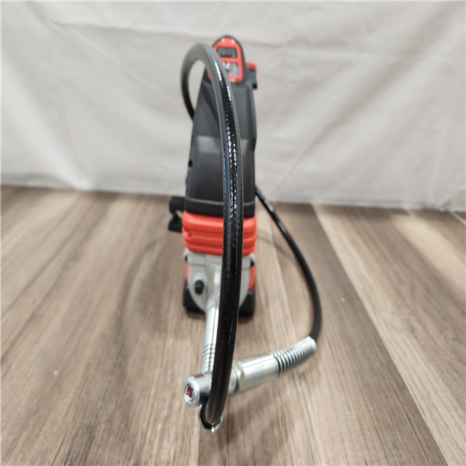 AS-IS- Milwaukee Tool 10 000 PSI 14 Oz Battery-Operated Grease Gun - 48 Flexible Hose  31 Strokes/oz