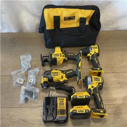 AS-IS DEWALT ATOMIC 20-Volt Lithium-Ion Cordless Brushless (4-Tool) Combo Kit