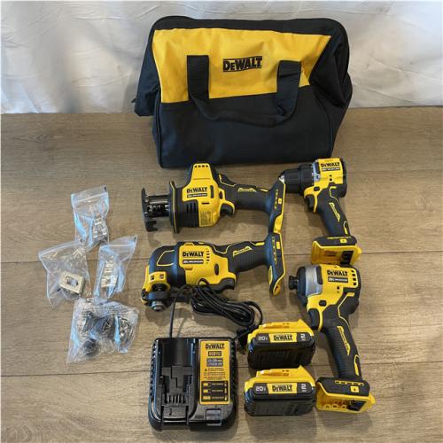 AS-IS DEWALT ATOMIC 20-Volt Lithium-Ion Cordless Brushless (4-Tool) Combo Kit