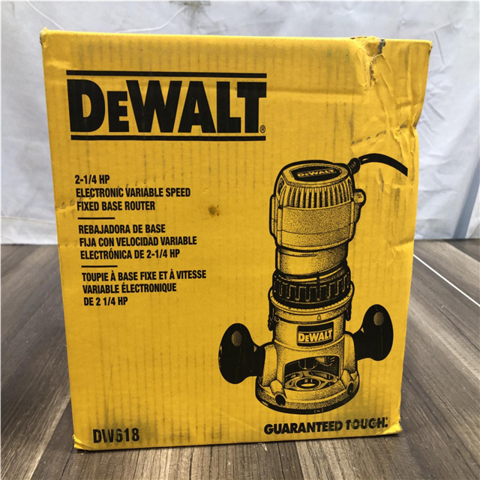 NEW- DEWALT 12 Amp Corded 2-1/4 Horsepower Electronic Variable Speed Fixed Base Router with Soft Start