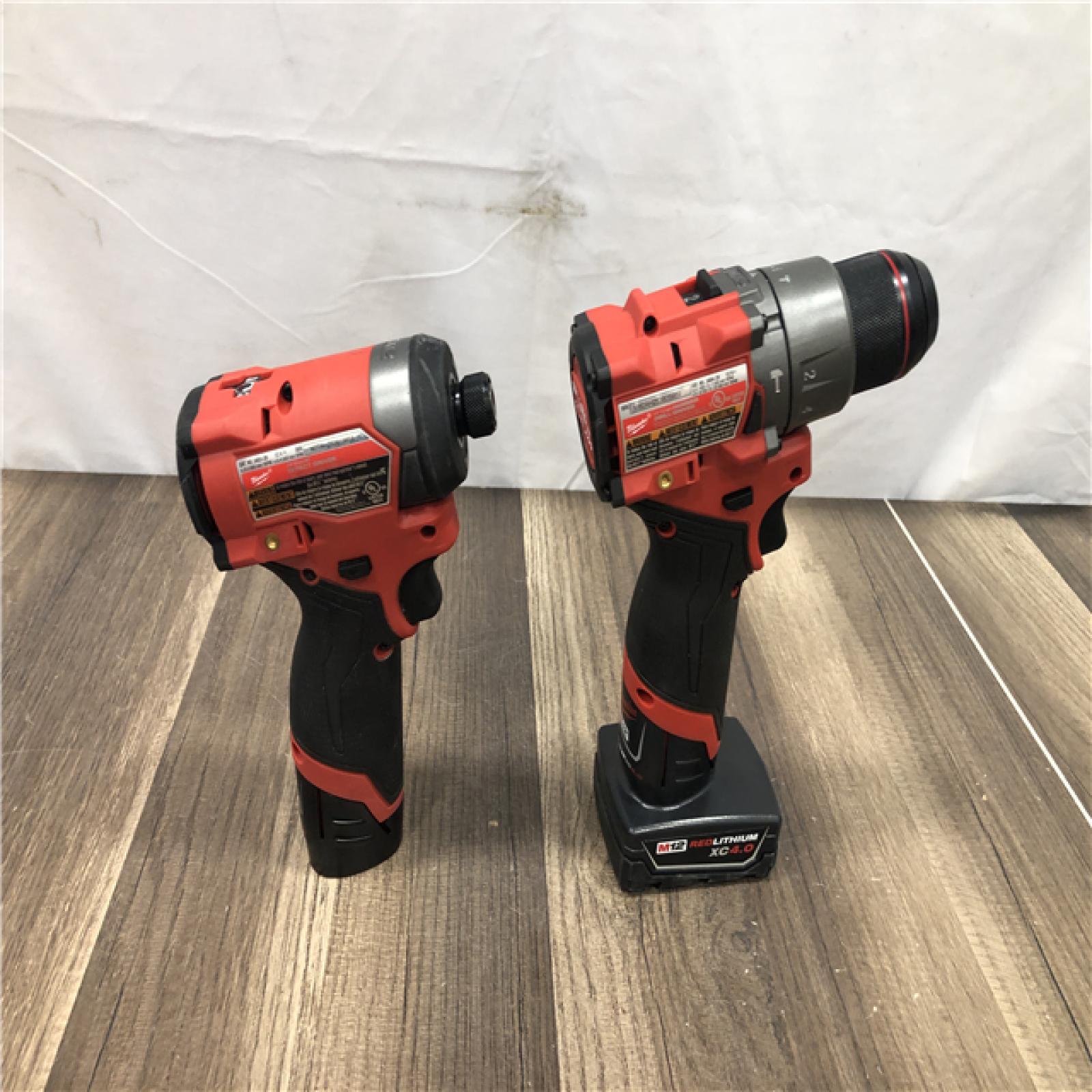 AS-IS Milwaukee FUEL 12-Volt Lithium-Ion Brushless Cordless Hammer Drill and Impact Driver Combo Kit