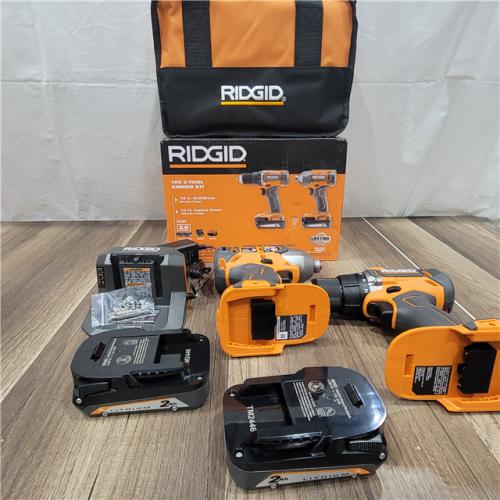 GOOD RIDGID 18v 2 Tool Combo Kit 1/2 Drill/Driver 1/4 Impact Driver