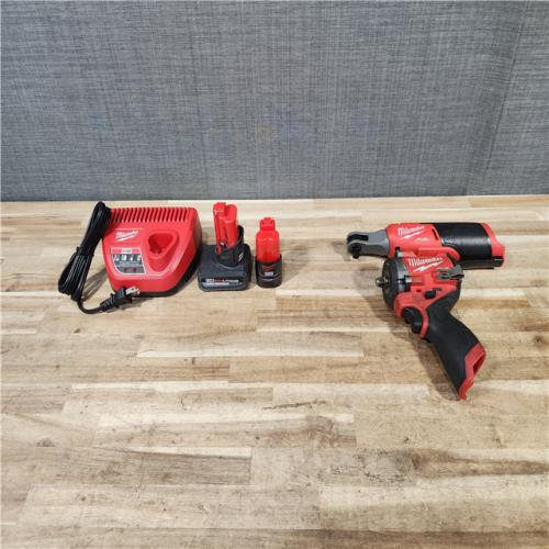 HOUSTON LOCATION - AS-IS MILWAUKEE 2 TOOL COMBO KIT W/ (2) BATTERY & CHARGER