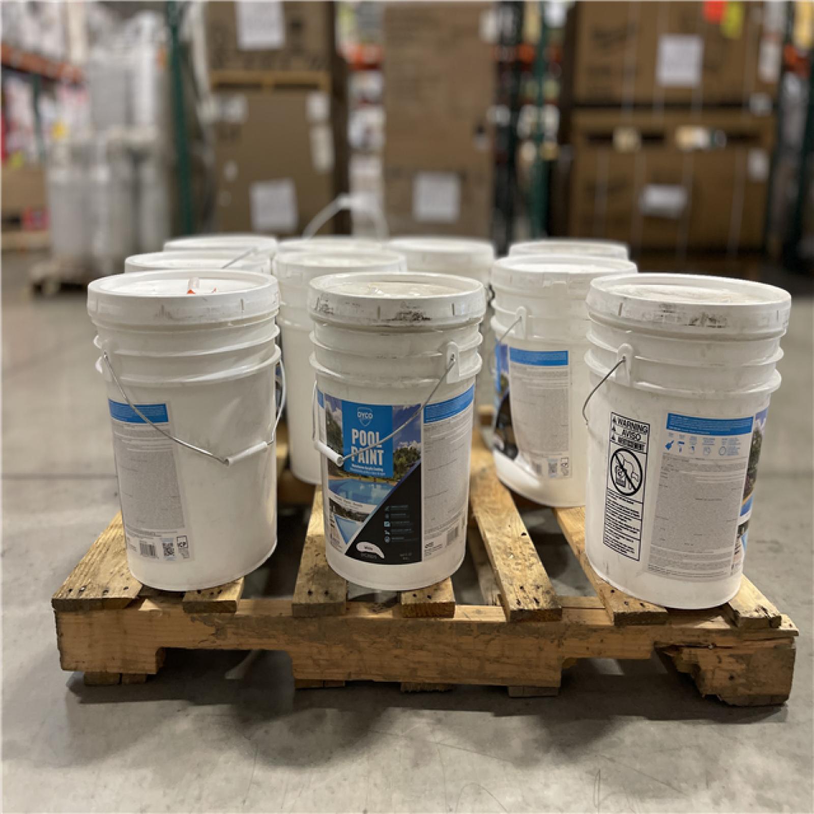 DALLAS LOCATION -DALLAS LOCATION -Dyco Pool Paint 5 Gal. 3150 White Semi-Gloss Acrylic Exterior Paint PALLET- (10 UNITS)