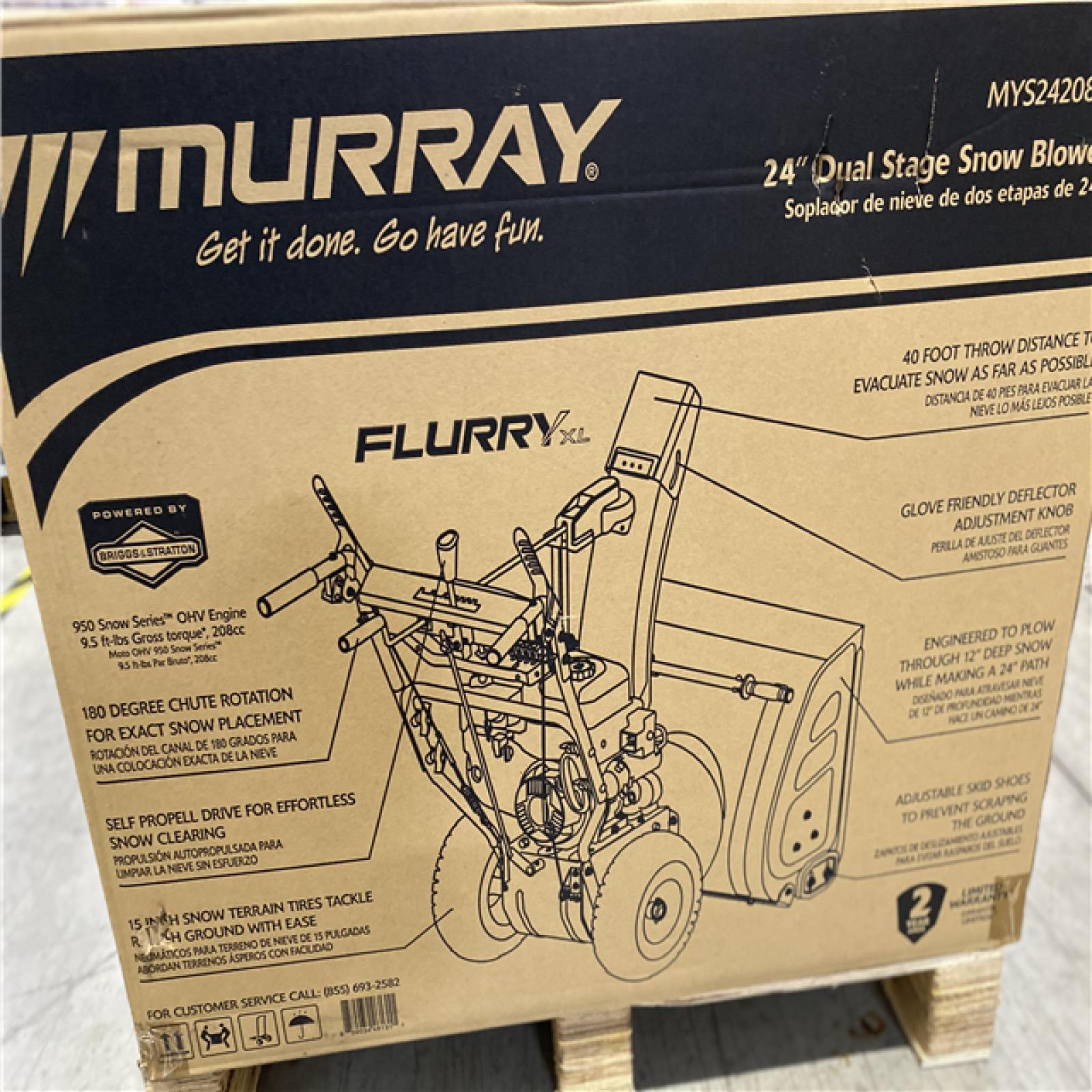 DALLAS LOCATION- NEW!- Murray 24 in. 208cc Self-Propelled 2-Stage Gas Snow Blower with Electric Start