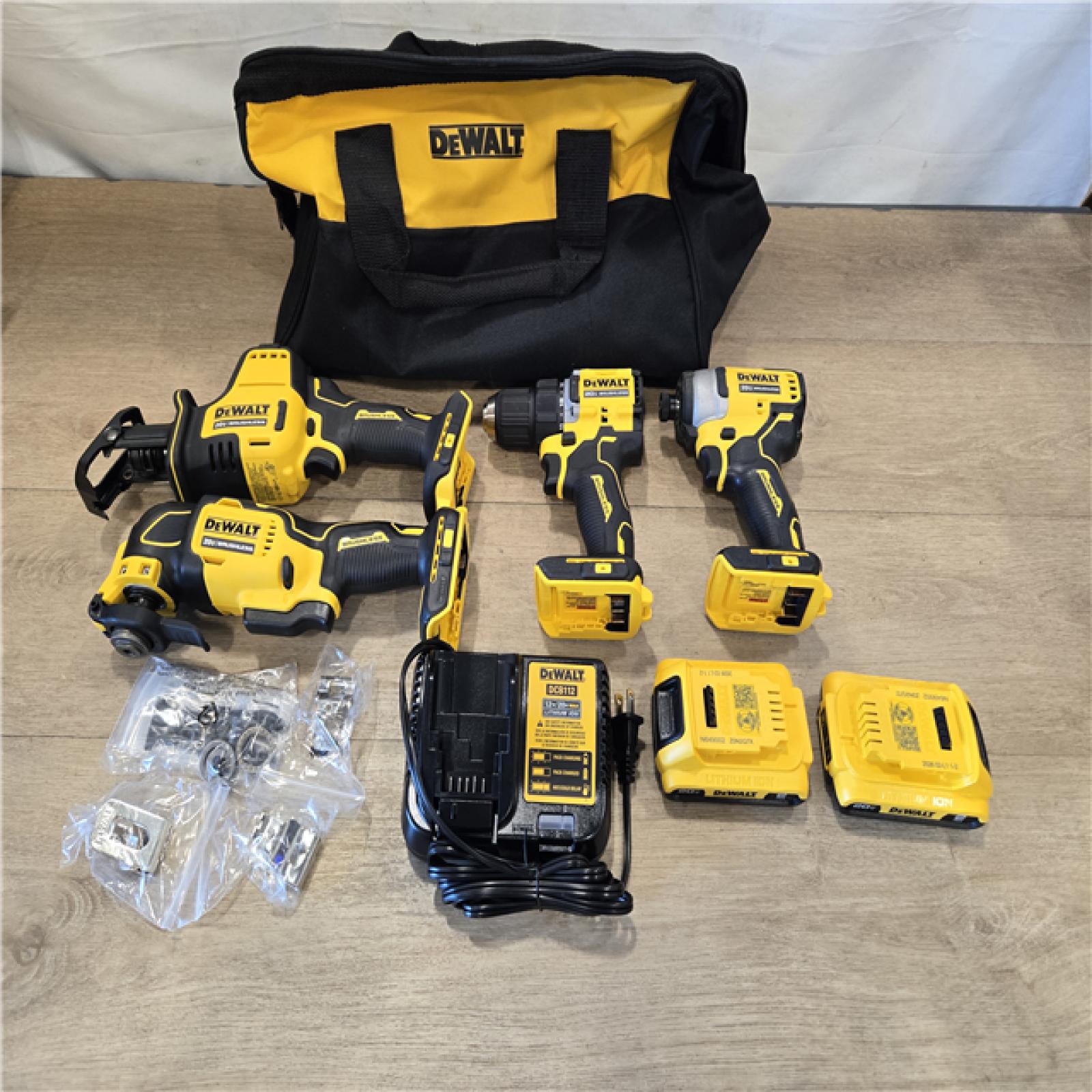 AS-IS DEWALT ATOMIC 20V Cordless (4-Tool) Combo Kit