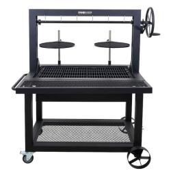 Phoenix NEW Even Embers 36 in. Santa Maria Charcoal and Wood Grill in Black with Cover Included