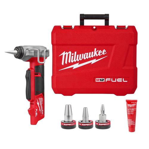 AS-IS MILWAUKEE M12 FUEL ProPEX Expander Tool with 1/2 in. - 1 in. RAPID SEAL ProPEX Expander Heads