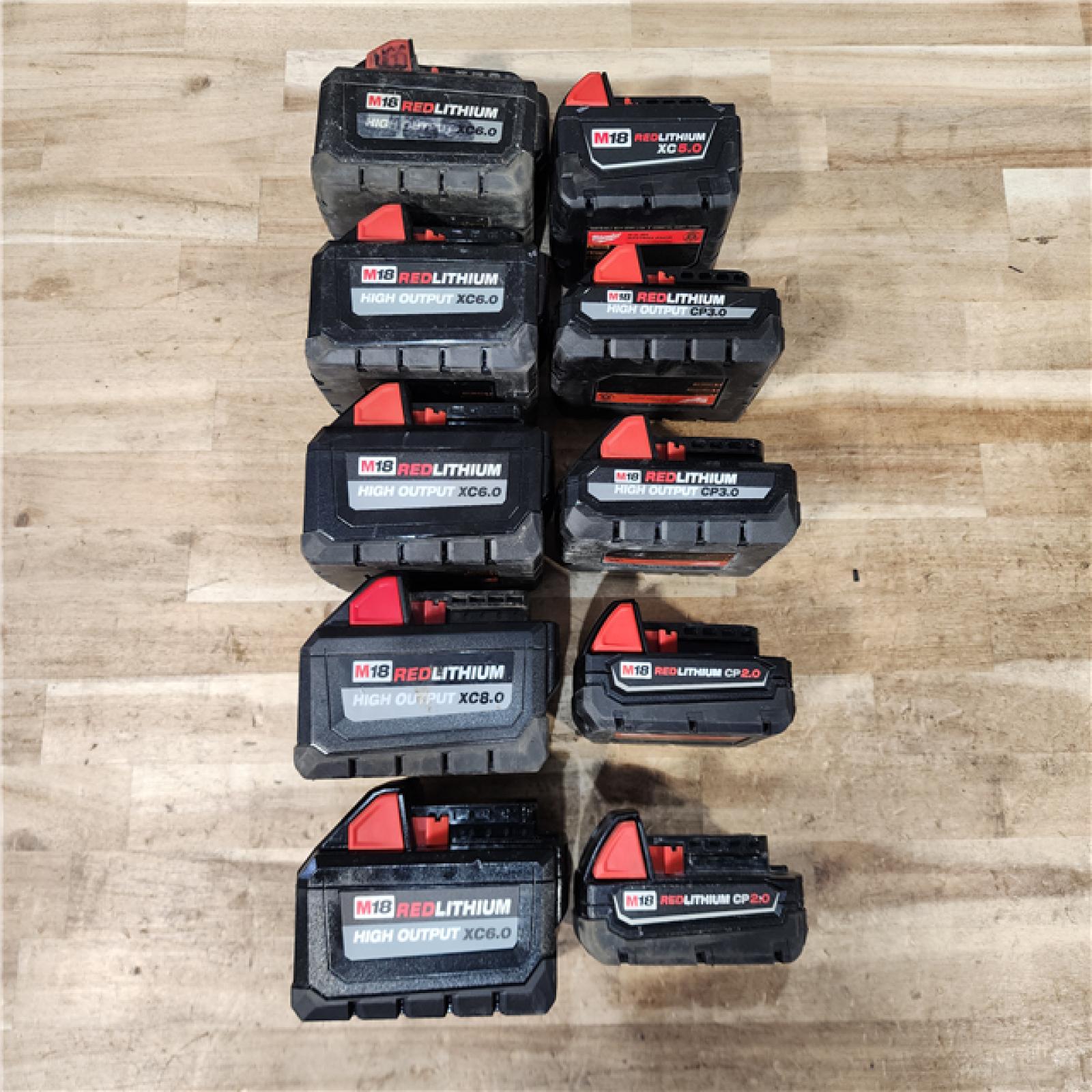 HOUSTON LOCATION - AS-IS MILWAUKEE BATTERY PACK QTY - 10