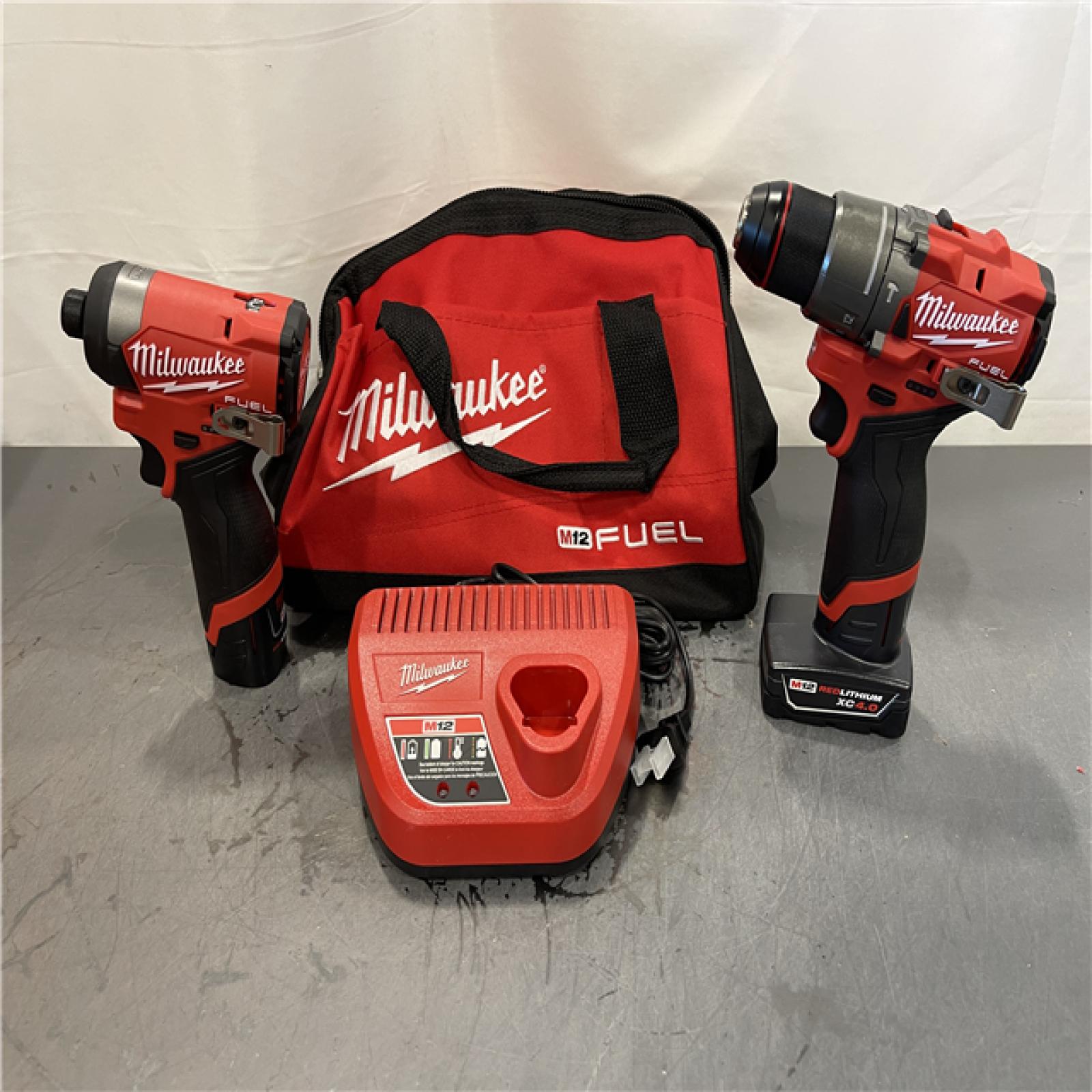 AS-IS - Milwaukee M12 FUEL 12-Volt Lithium-Ion Brushless Cordless Hammer Drill and Impact Driver Combo Kit