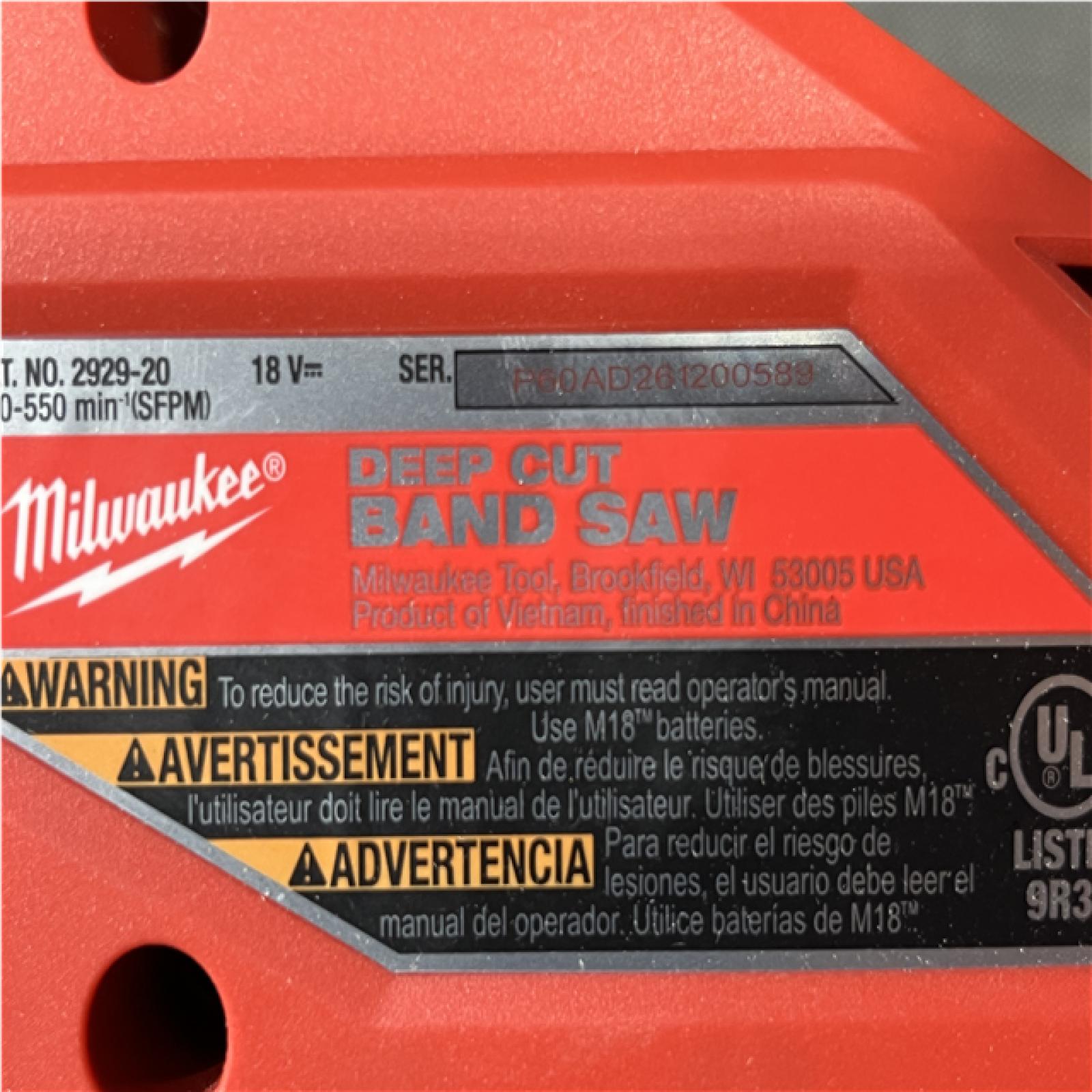 Houston Location AS-IS Milwaukee FUEL 18V Lithium-Ion Brushless Cordless Deep Cut Band Saw (Tool-Only)