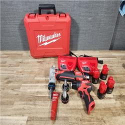 Houston Location AS-IS Milwaukee Drill and Expander and Batteries QTY/4 and Chargers QTY/2