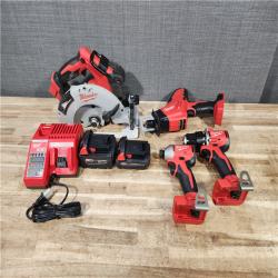 HOUSTON LOCATION - AS - IS Milwaukee 18-Volt Lithium-Ion Brushless Cordless (4-Tool) Combo Kit