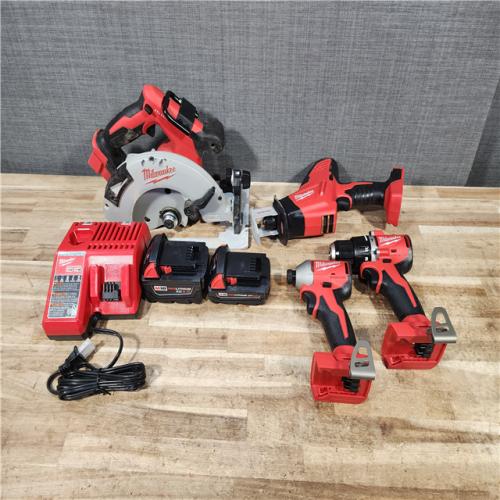 HOUSTON LOCATION - AS - IS Milwaukee 18-Volt Lithium-Ion Brushless Cordless (4-Tool) Combo Kit