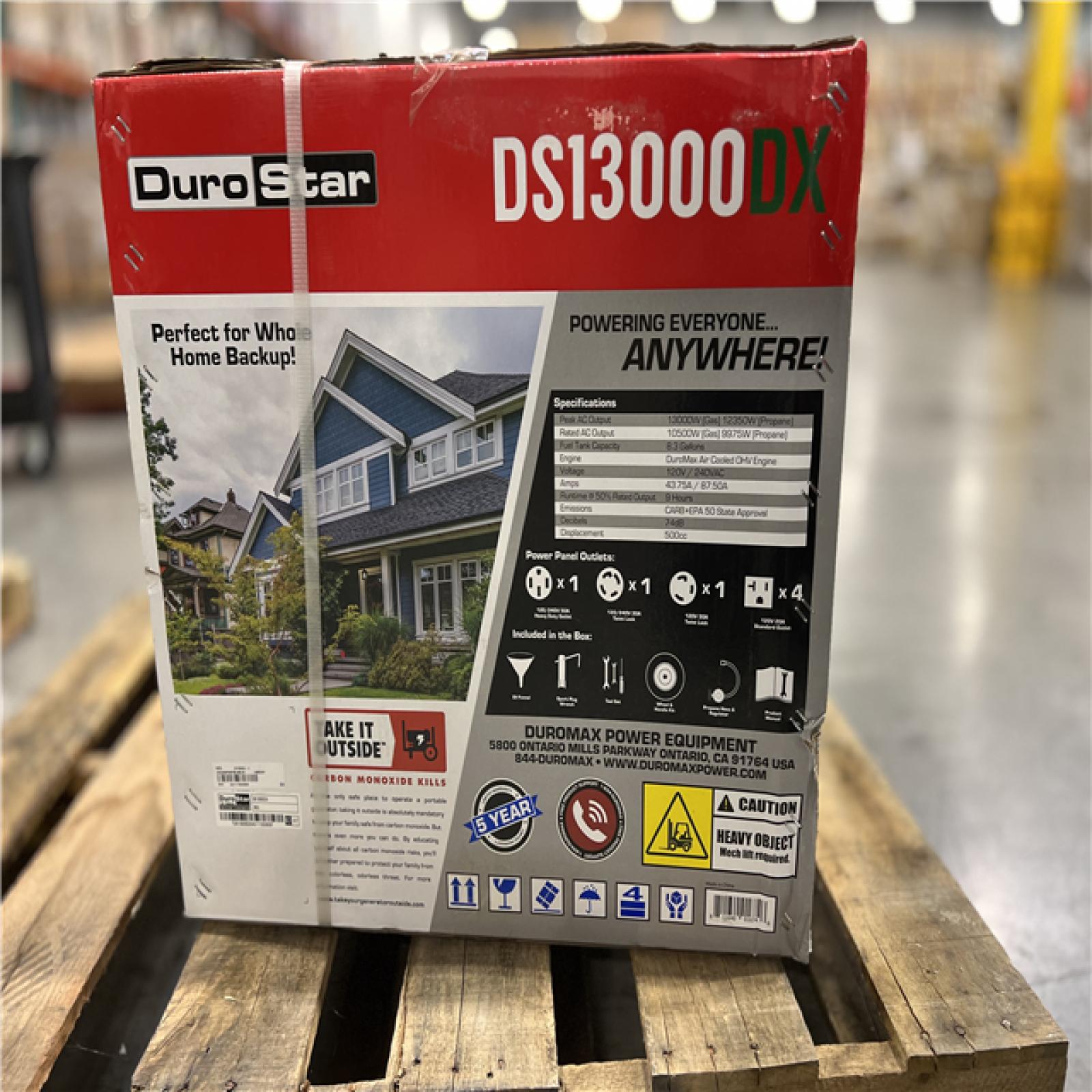 NEW! Durostar 13,000/10,500Watt 500 Cc Electric Dual Fuel Gasoline