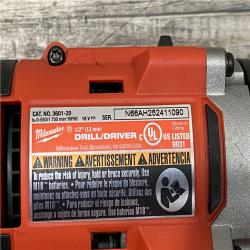 AS-IS Milwaukee 18V Lithium-Ion Brushless Cordless 1/2 in. Compact Drill/Driver Kit