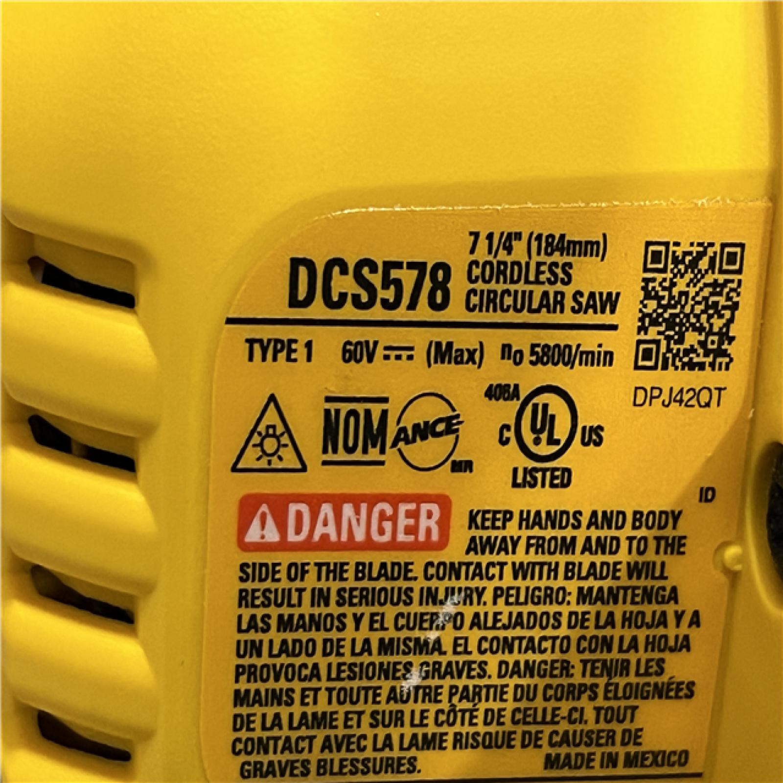 AS-IS DEWALT FLEXVOLT 60V MAX Cordless Brushless 7-1/4 in. Circular Saw with Brake (Tool Only)