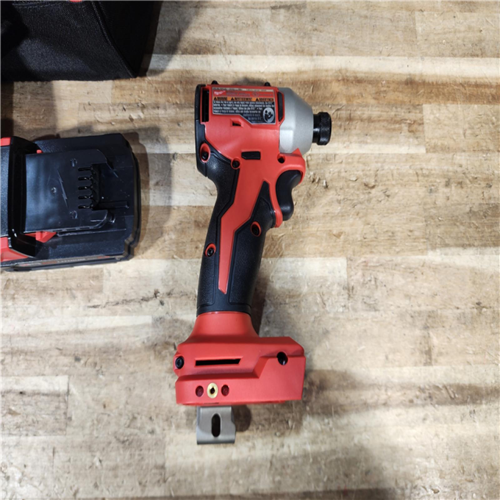 HOUSTON LOCATION - AS - IS Milwaukee 18-Volt Lithium-Ion Compact Brushless Cordless 1/4 in. Impact Driver Kit