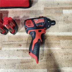 HOUSTON LOCATION - AS - IS Milwaukee 12V Lithium-Ion Cordless 1/4 in. Hex Screwdriver Kit