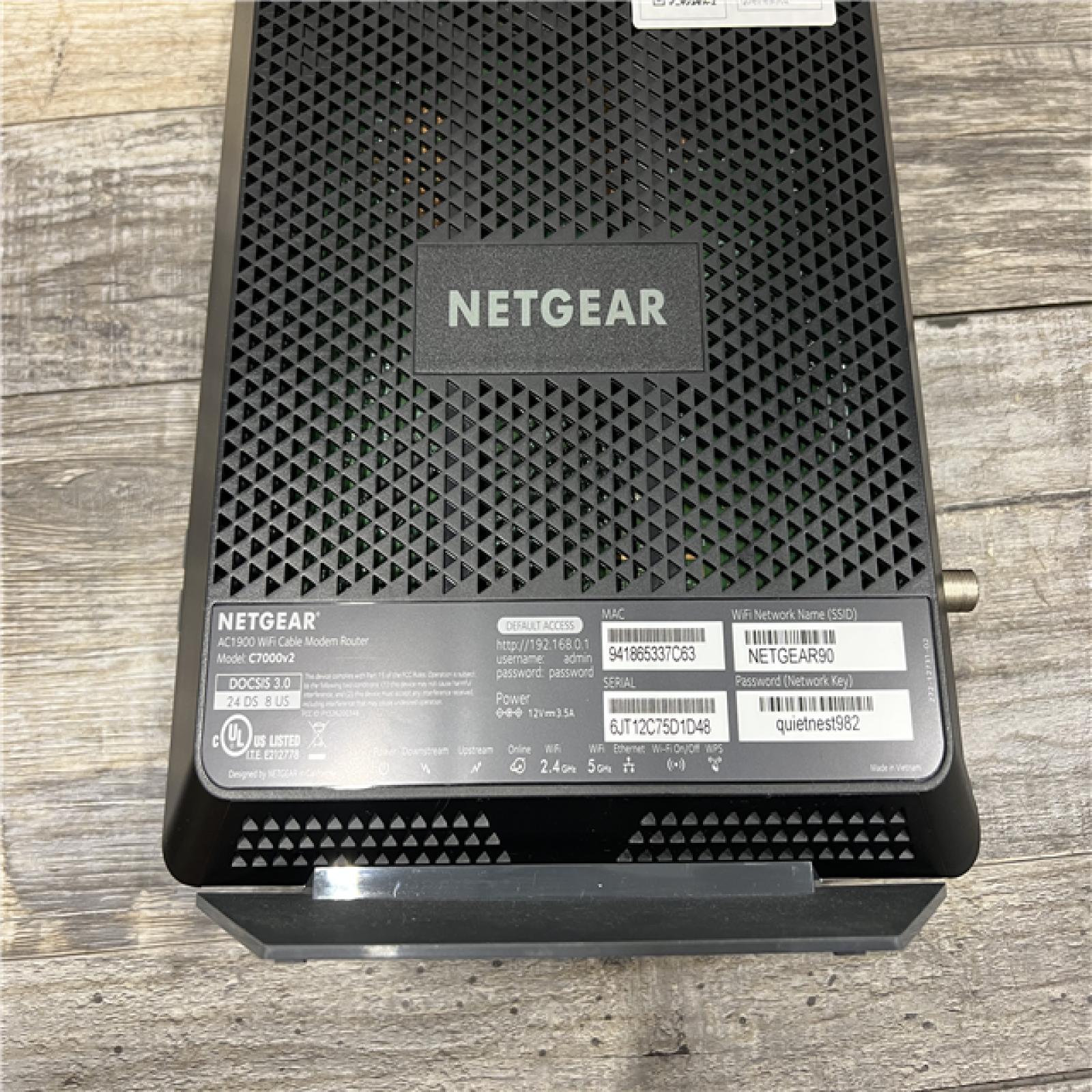 AS-IS NETGEAR - Nighthawk AC1900 Router with DOCSIS 3.0 Cable Modem - Black
