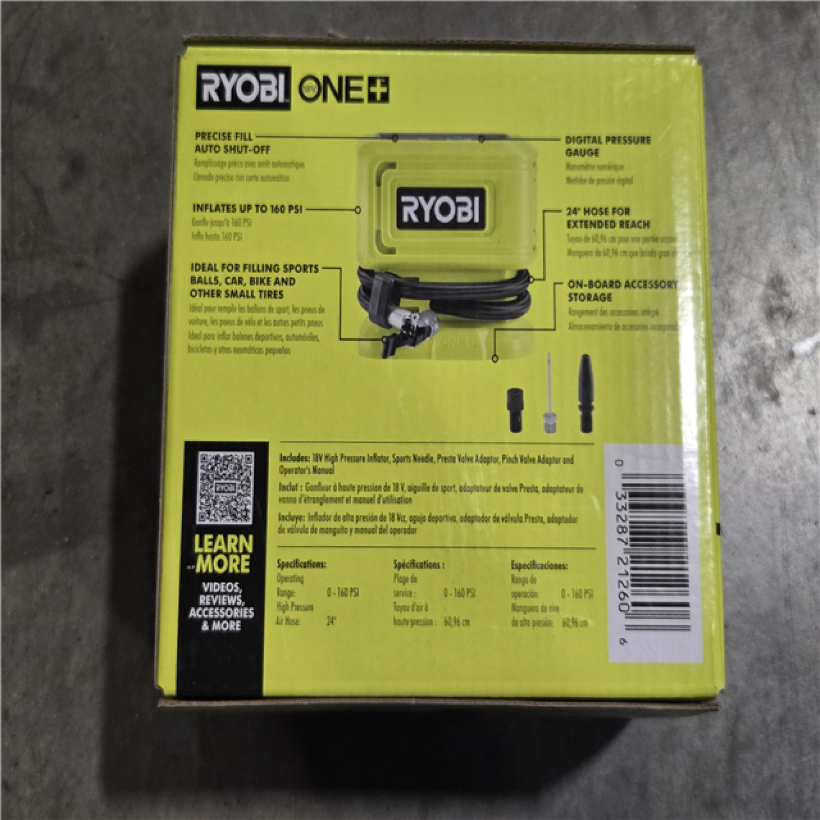 NEW!- Ryobi 18V ONE+ HIGH PRESSURE DIGITAL INFLATOR (LOT OF 8)