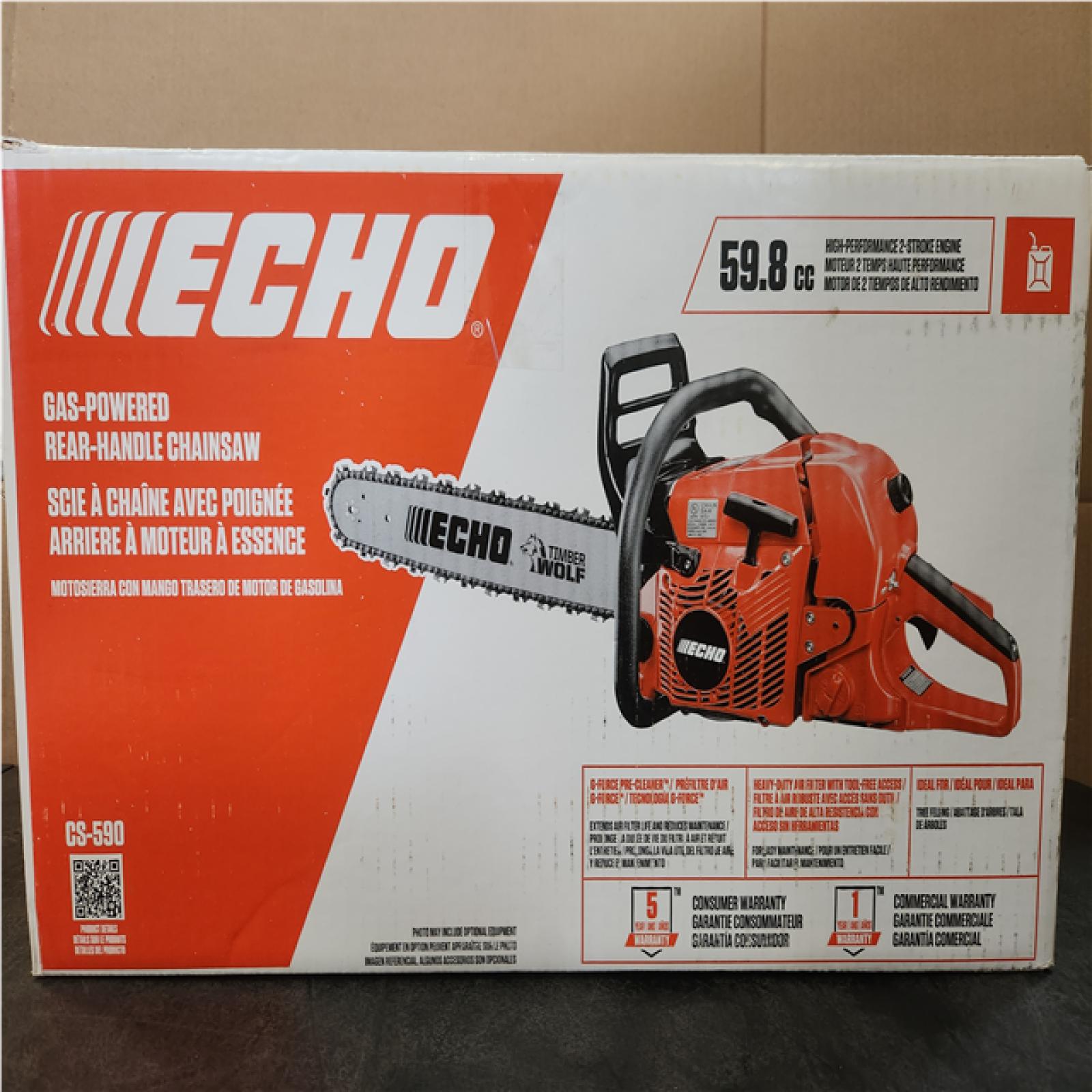 Phoenix NEW ECHO 20 in. 59.8 cc Gas 2-Stroke Rear Handle Timber Wolf Chainsaw