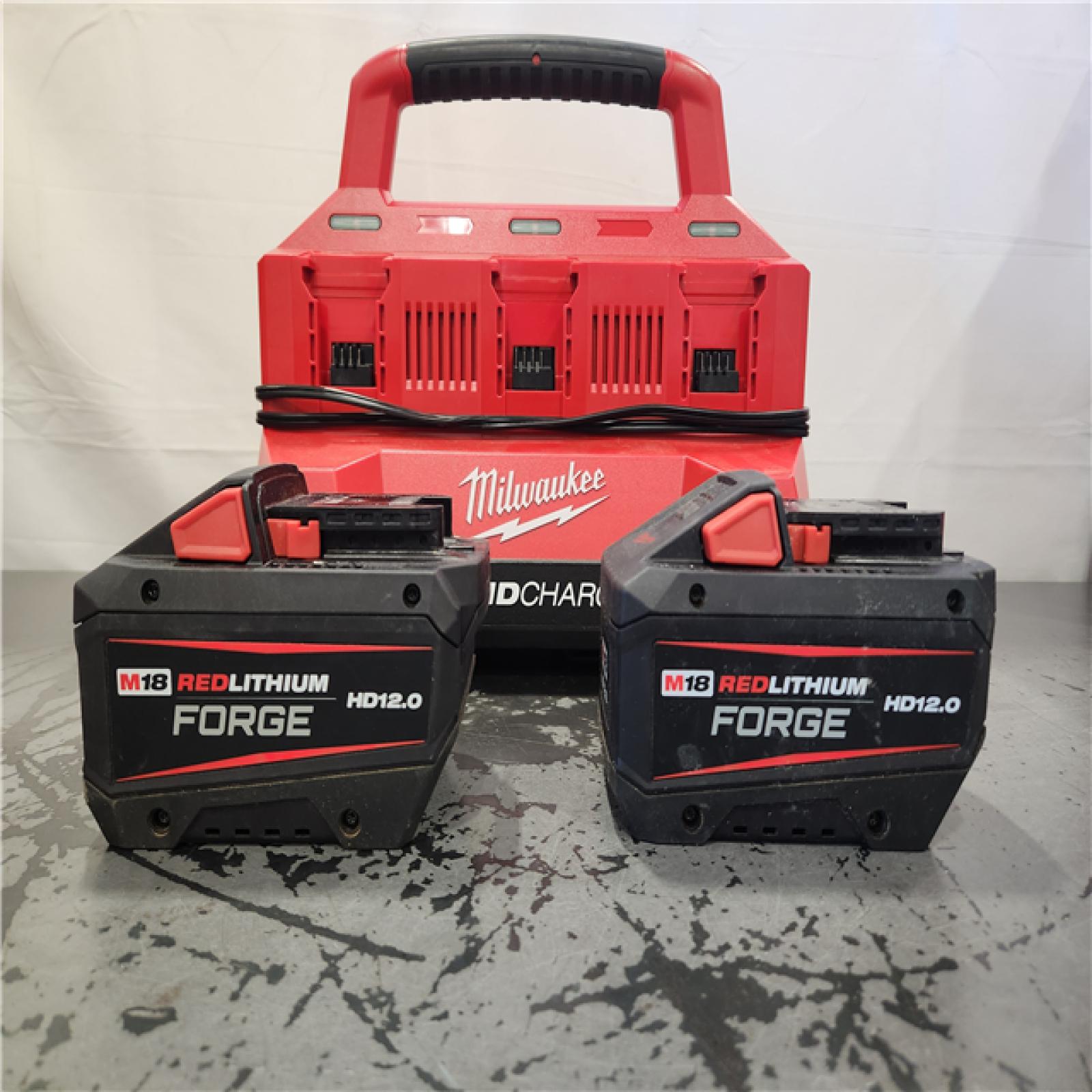 AS-IS- Milwaukee M18 18V Lithium-Ion REDLITHIUM FORGE Starter Kit with Two 12.0 Ah Battery