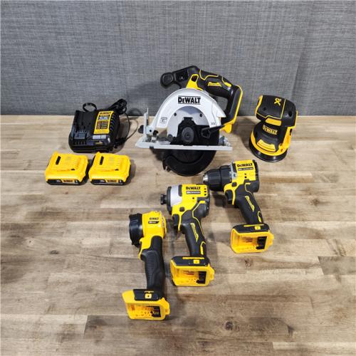HOUSTON LOCATION - AS-IS DEWALT 20-Volt MAX Lithium-Ion Cordless 5-Tool Combo Kit with (2) 2.0 Ah Battery and Charger