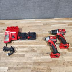 HOUSTON LOCATION - AS-IS Milwaukee 18V Lithium-Ion Cordless Drill Driver/Impact Driver Combo Kit