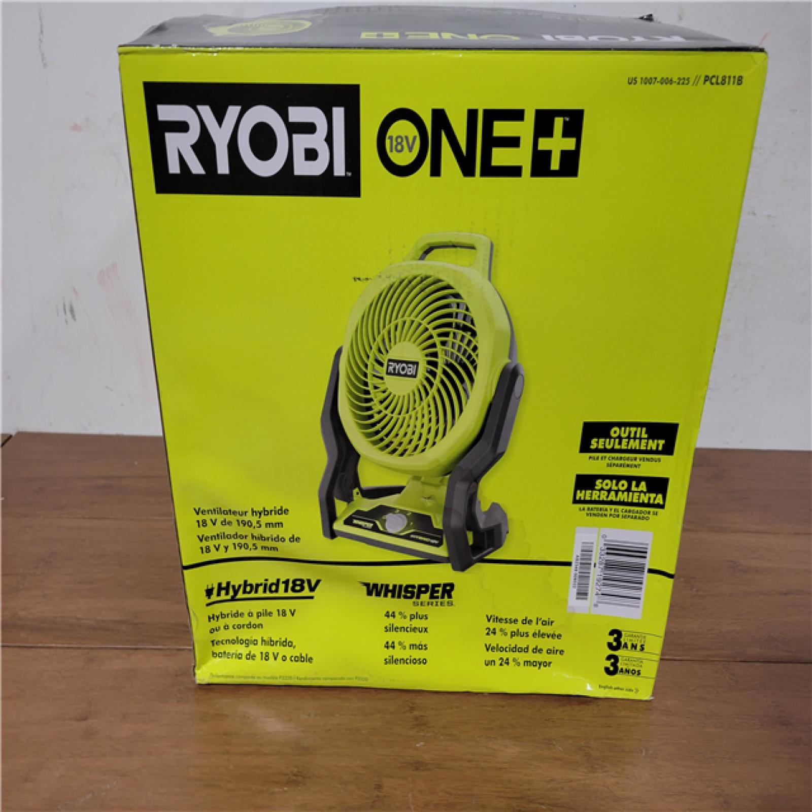 California NEW Ryobi Once+ 18V Hybrid 7.5 Fan (Tool Only)