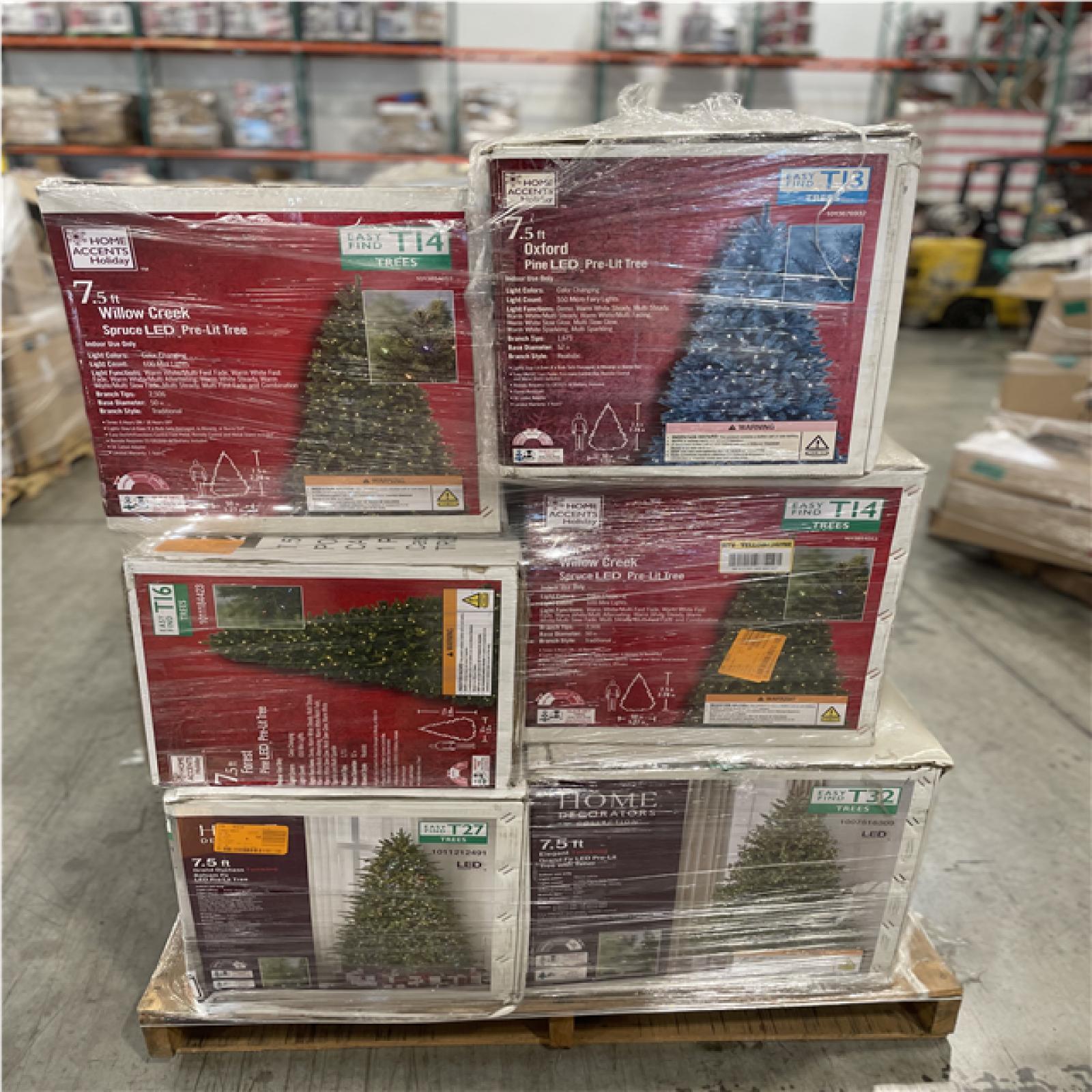 DALLAS LOCATION- AS-IS ASSORTED CHRISTMAS TREES PALLET