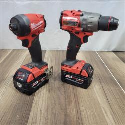 AS-IS MILWAUKEE M18 FUEL 18V Lithium-Ion Brushless Cordless Hammer Drill and Impact Driver Combo Kit (2-Tool) with 2 Batteries