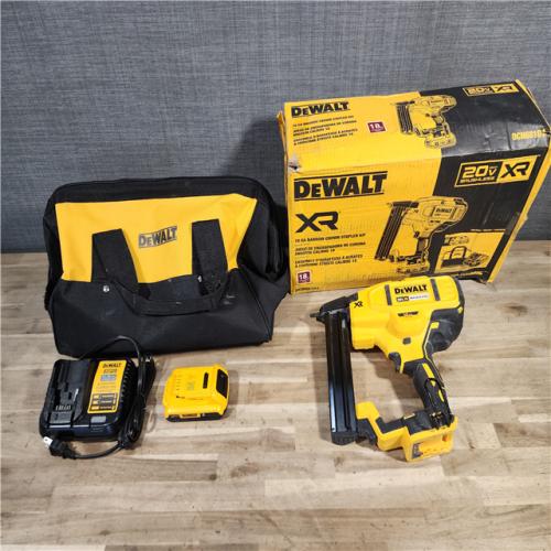 HOUSTON LOCATION - AS-IS DeWALT DCN681D1 20-Volt MAX 18ga Cordless Brushless Narrow Crown Stapler Kit