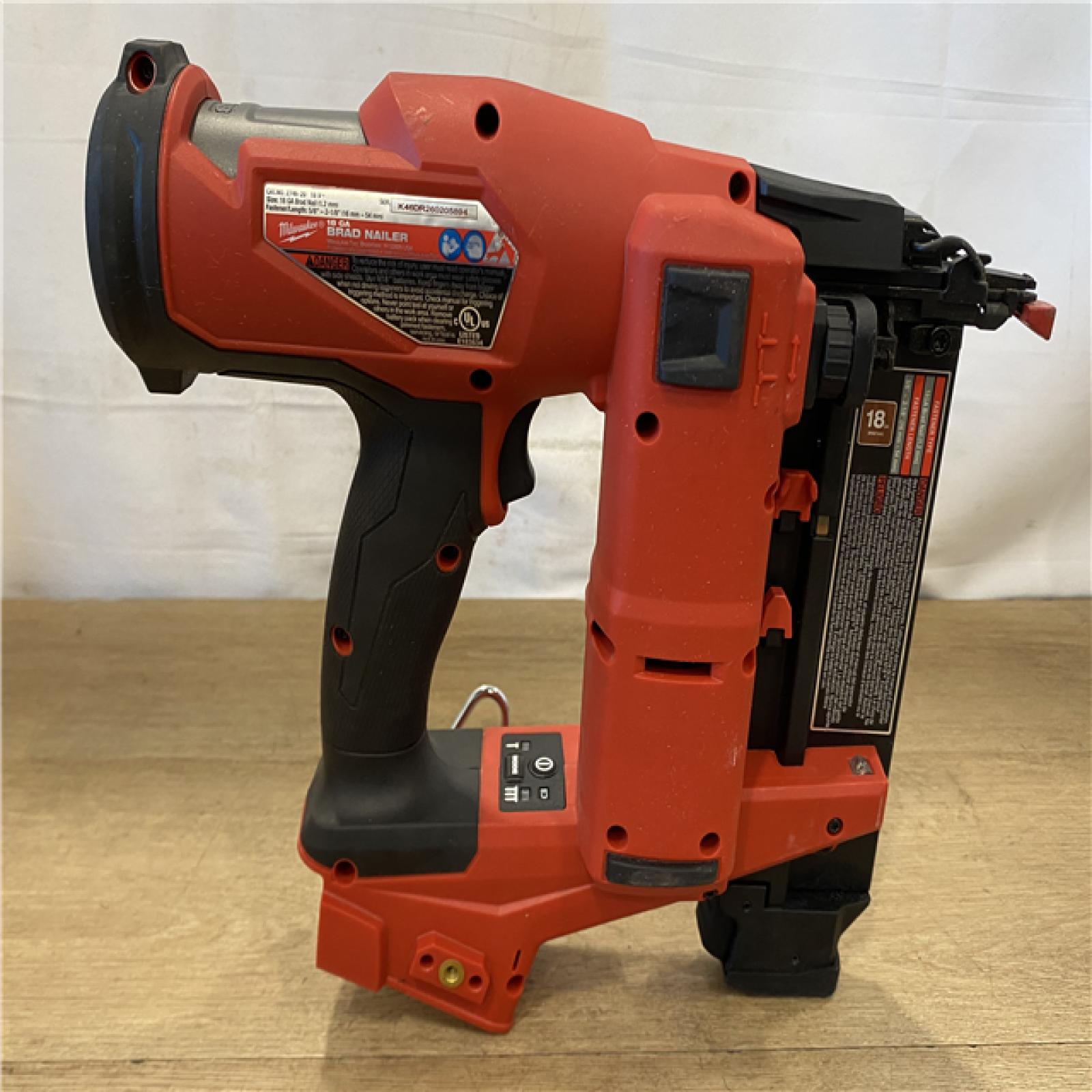 AS-IS Milwaukee FUEL 18-Volt Lithium-Ion Brushless Cordless Gen II 18-Gauge Brad Nailer (Tool-Only)