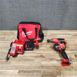 HOUSTON LOCATION - AS-IS MILWAUKEE 2 TOOL COMBO KIT W/ (2) BATTERY & CHARGER